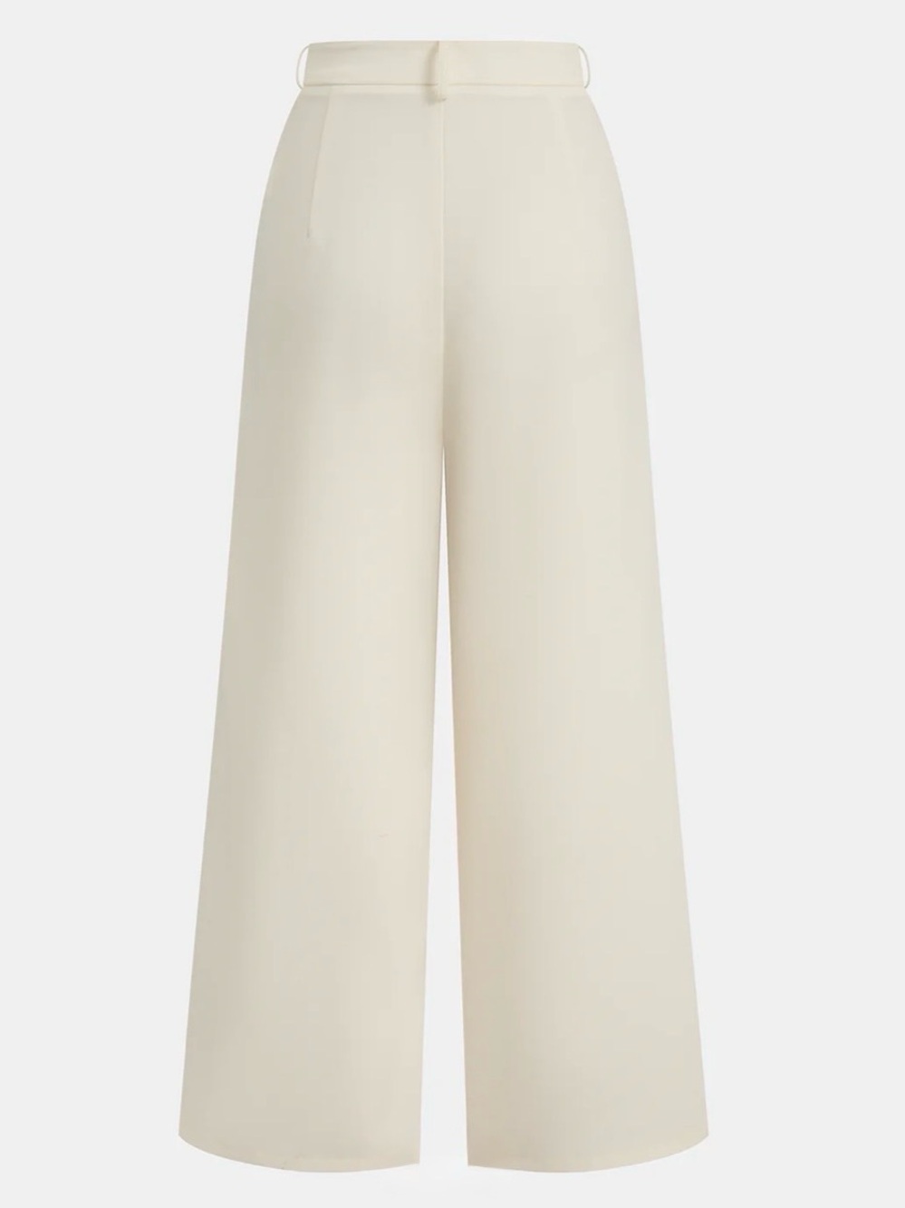 Commense Cream Sleeveless Belted Top & Pleated Wide-Leg Pants Set - Picture 4 of 12